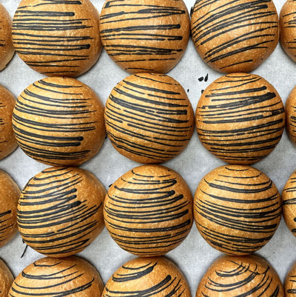 Striped chocolate brioche